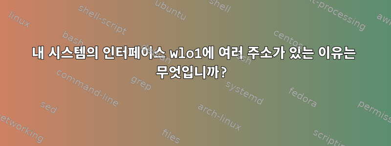 내 시스템의 인터페이스 wlo1에 여러 주소가 있는 이유는 무엇입니까?