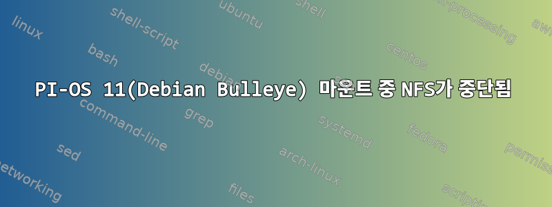 PI-OS 11(Debian Bulleye) 마운트 중 NFS가 중단됨