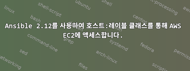 Ansible 2.12를 사용하여 호스트:레이블 클래스를 통해 AWS EC2에 액세스합니다.