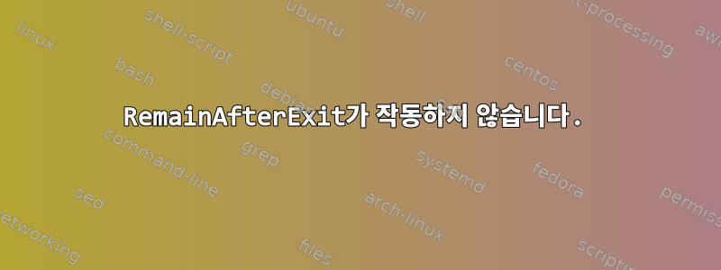 RemainAfterExit가 작동하지 않습니다.