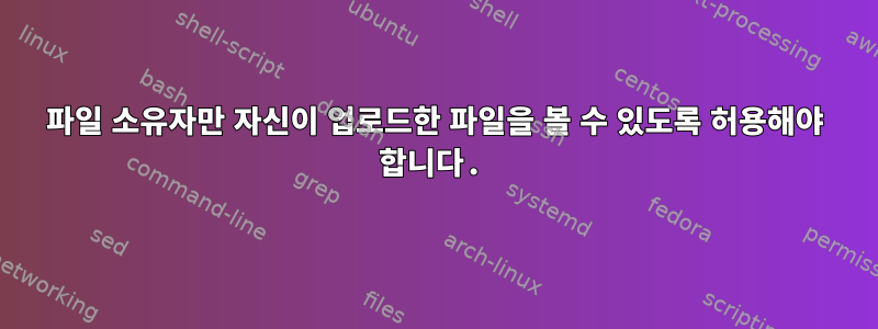 파일 소유자만 자신이 업로드한 파일을 볼 수 있도록 허용해야 합니다.