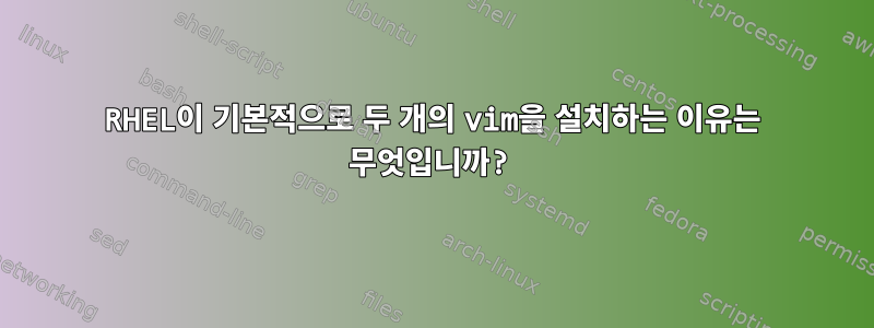 RHEL이 기본적으로 두 개의 vim을 설치하는 이유는 무엇입니까?