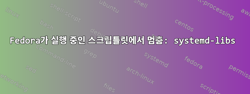 Fedora가 실행 중인 스크립틀릿에서 멈춤: systemd-libs