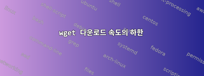 wget 다운로드 속도의 하한