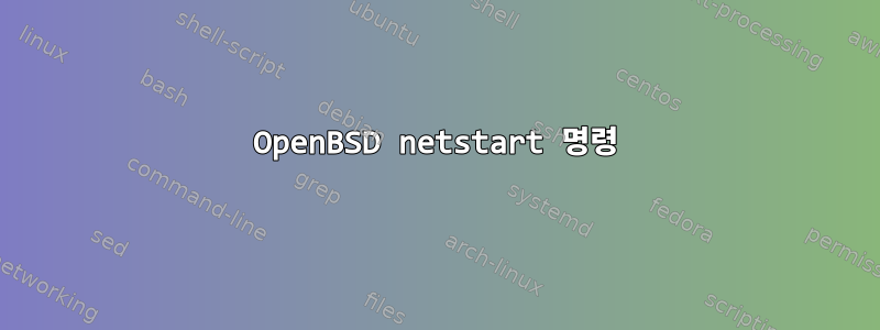 OpenBSD netstart 명령