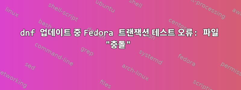 dnf 업데이트 중 Fedora 트랜잭션 테스트 오류: 파일 "충돌"