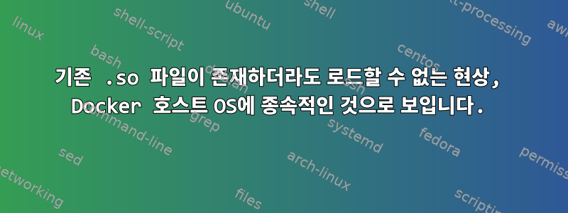 기존 .so 파일이 존재하더라도 로드할 수 없는 현상, Docker 호스트 OS에 종속적인 것으로 보입니다.