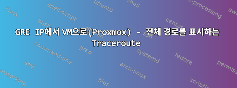 GRE IP에서 VM으로(Proxmox) - 전체 경로를 표시하는 Traceroute