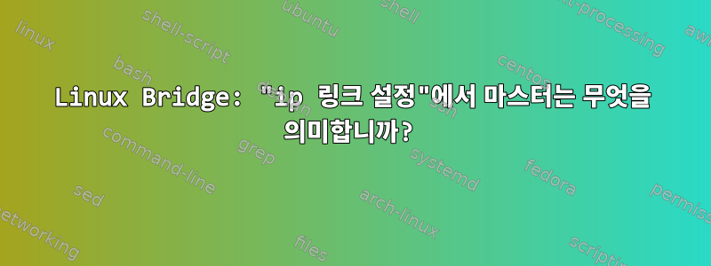 Linux Bridge: "ip 링크 설정"에서 마스터는 무엇을 의미합니까?