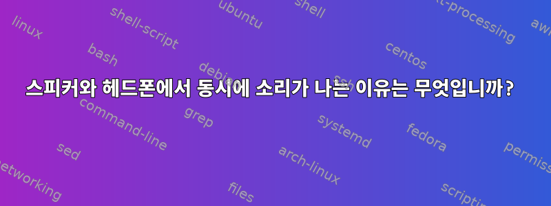 스피커와 헤드폰에서 동시에 소리가 나는 이유는 무엇입니까?