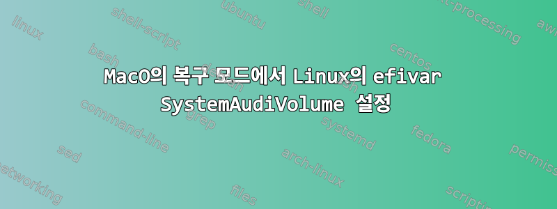 MacO의 복구 모드에서 Linux의 efivar SystemAudiVolume 설정