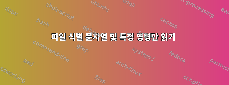 파일 식별 문자열 및 특정 명령만 읽기