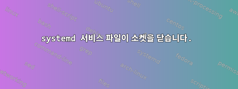 systemd 서비스 파일이 소켓을 닫습니다.