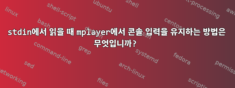 stdin에서 읽을 때 mplayer에서 콘솔 입력을 유지하는 방법은 무엇입니까?