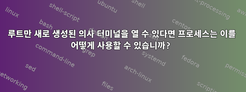 루트만 새로 생성된 의사 터미널을 열 수 있다면 프로세스는 이를 어떻게 사용할 수 있습니까?