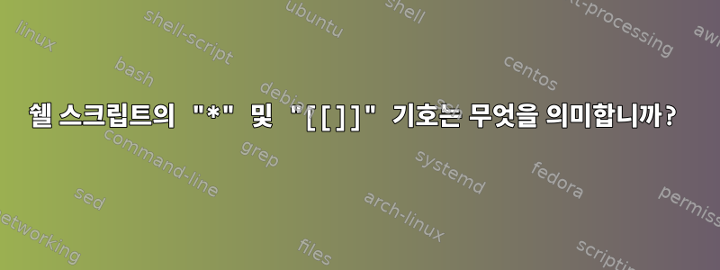 쉘 스크립트의 "*" 및 "[[]]" 기호는 무엇을 의미합니까?