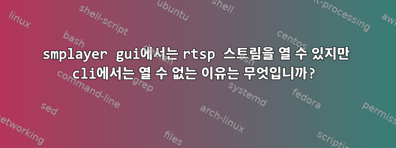 smplayer gui에서는 rtsp 스트림을 열 수 있지만 cli에서는 열 수 없는 이유는 무엇입니까?