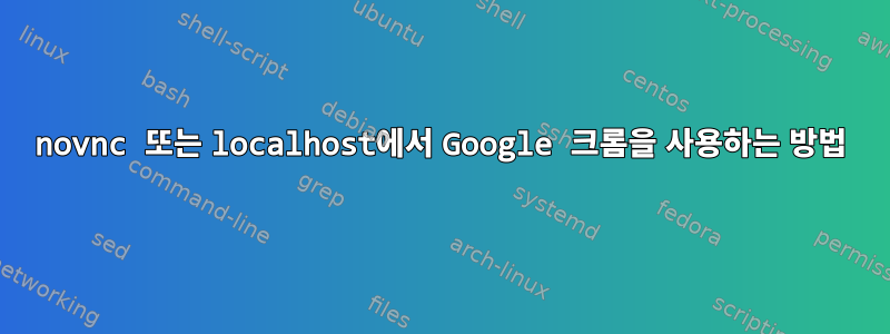 novnc 또는 localhost에서 Google 크롬을 사용하는 방법