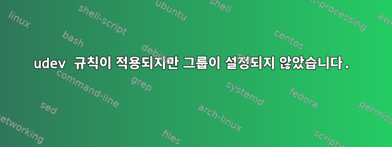 udev 규칙이 적용되지만 그룹이 설정되지 않았습니다.