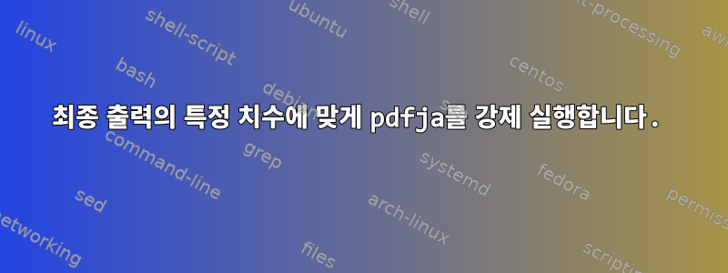 최종 출력의 특정 치수에 맞게 pdfja를 강제 실행합니다.