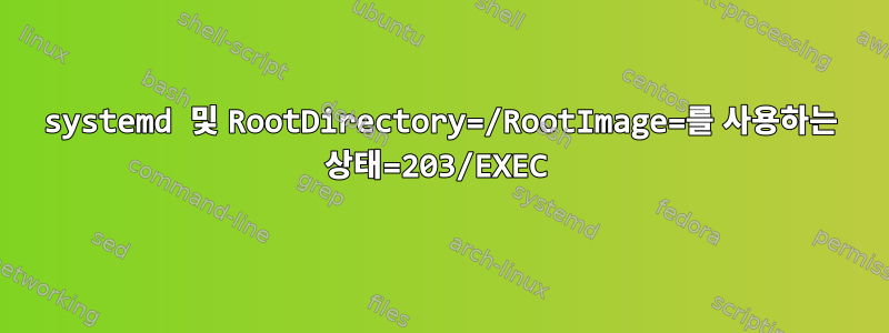 systemd 및 RootDirectory=/RootImage=를 사용하는 상태=203/EXEC