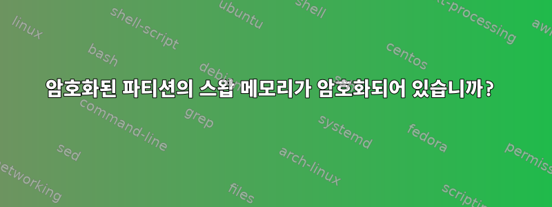 암호화된 파티션의 스왑 메모리가 암호화되어 있습니까?