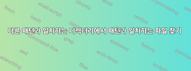 다른 패턴과 일치하는 디렉터리에서 패턴과 일치하는 파일 찾기