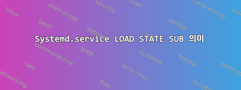 Systemd.service LOAD STATE SUB 의미