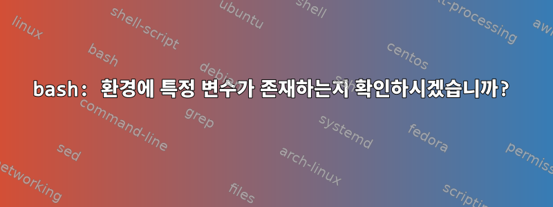 bash: 환경에 특정 변수가 존재하는지 확인하시겠습니까?