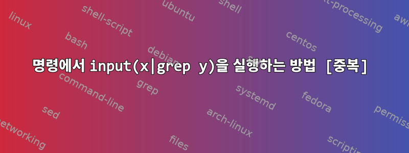 명령에서 input(x|grep y)을 실행하는 방법 [중복]