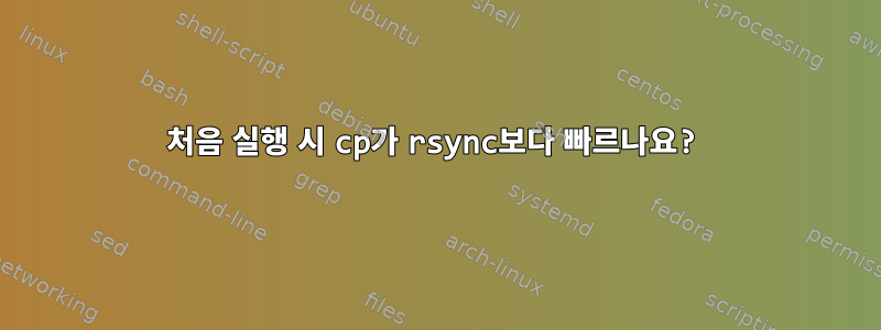 처음 실행 시 cp가 rsync보다 빠르나요?