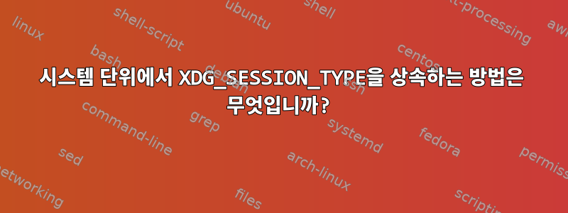 시스템 단위에서 XDG_SESSION_TYPE을 상속하는 방법은 무엇입니까?