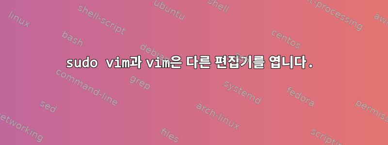 sudo vim과 vim은 다른 편집기를 엽니다.