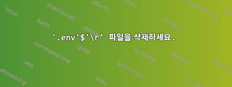 '.env'$'\r' 파일을 삭제하세요.