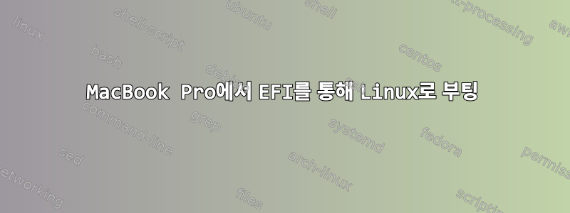 MacBook Pro에서 EFI를 통해 Linux로 부팅