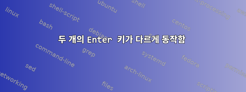 두 개의 Enter 키가 다르게 동작함