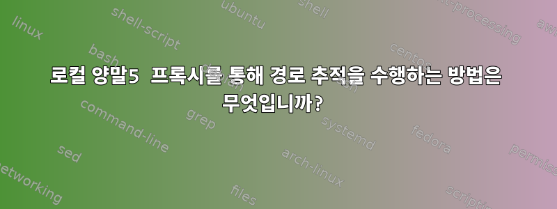 로컬 양말5 프록시를 통해 경로 추적을 수행하는 방법은 무엇입니까?