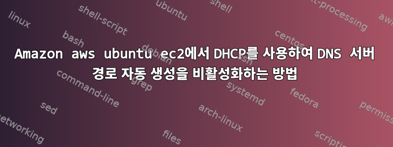 Amazon aws ubuntu ec2에서 DHCP를 사용하여 DNS 서버 경로 자동 생성을 비활성화하는 방법