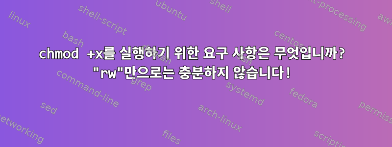 chmod +x를 실행하기 위한 요구 사항은 무엇입니까? "rw"만으로는 충분하지 않습니다!