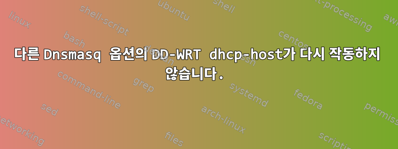 다른 Dnsmasq 옵션의 DD-WRT dhcp-host가 다시 작동하지 않습니다.