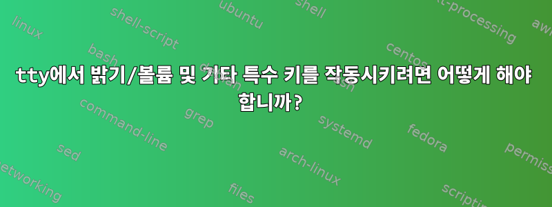 tty에서 밝기/볼륨 및 기타 특수 키를 작동시키려면 어떻게 해야 합니까?