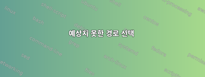 예상치 못한 경로 선택