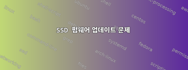 SSD 펌웨어 업데이트 문제