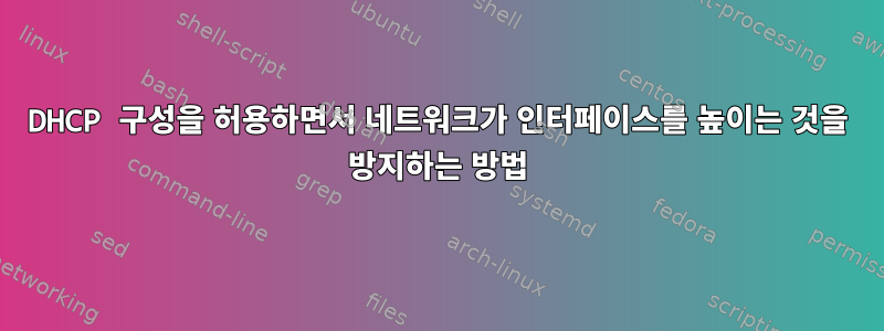 DHCP 구성을 허용하면서 네트워크가 인터페이스를 높이는 것을 방지하는 방법