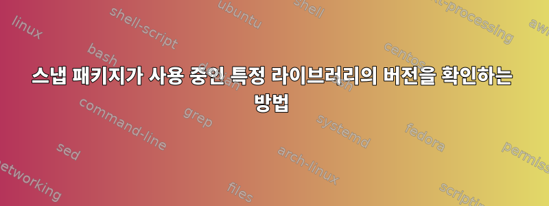 스냅 패키지가 사용 중인 특정 라이브러리의 버전을 확인하는 방법