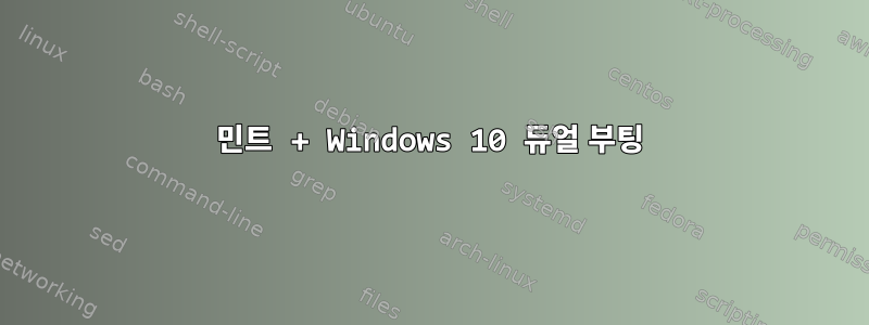 민트 + Windows 10 듀얼 부팅