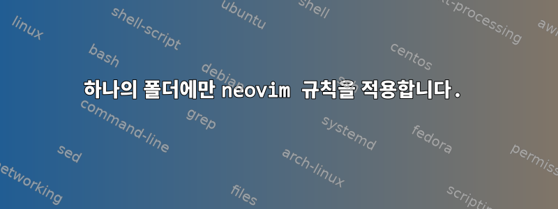 하나의 폴더에만 neovim 규칙을 적용합니다.