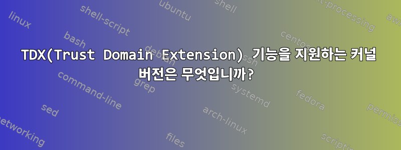 TDX(Trust Domain Extension) 기능을 지원하는 커널 버전은 무엇입니까?