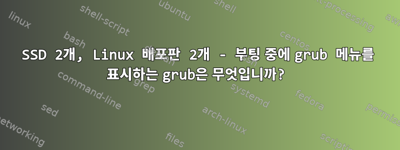 SSD 2개, Linux 배포판 2개 - 부팅 중에 grub 메뉴를 표시하는 grub은 무엇입니까?