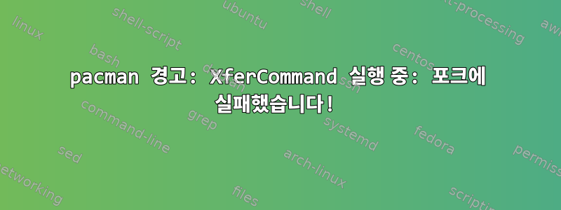 pacman 경고: XferCommand 실행 중: 포크에 실패했습니다!